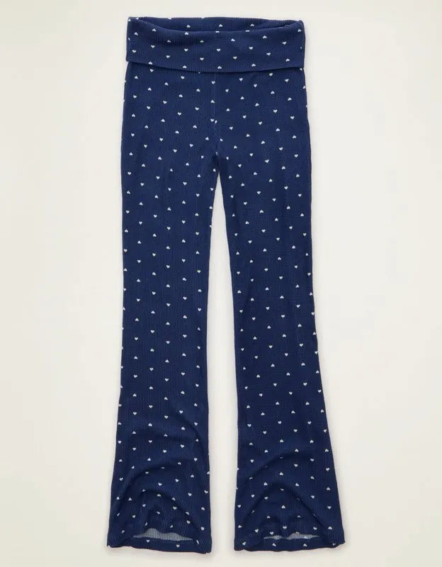AE Luxe Plush Waffle Foldover Flare Pant