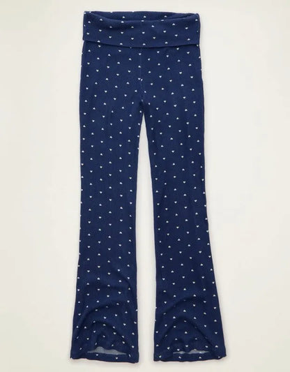 AE Luxe Plush Waffle Foldover Flare Pant