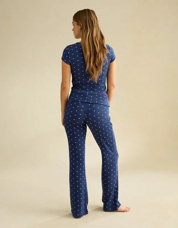 AE Luxe Plush Waffle Foldover Flare Pant