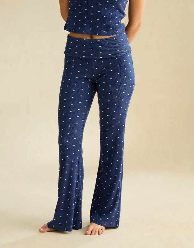 AE Luxe Plush Waffle Foldover Flare Pant