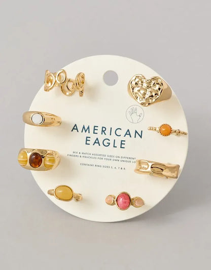 AE Neutral Stone Rings 8-Pack