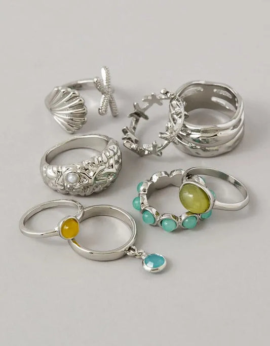 AE Seaglass Rings 8-Pack