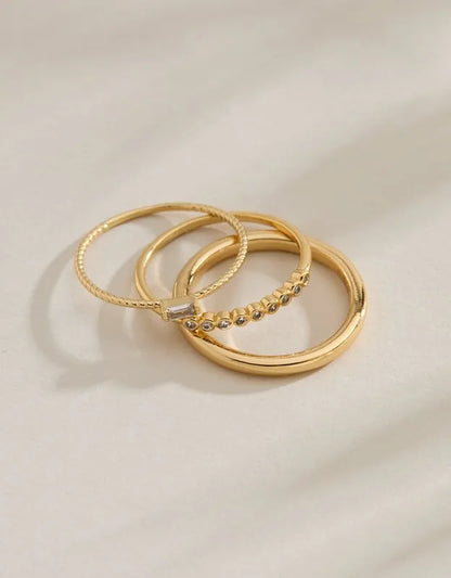 AE Keepers Collection 14K Gold Plated Ring 3-Pack