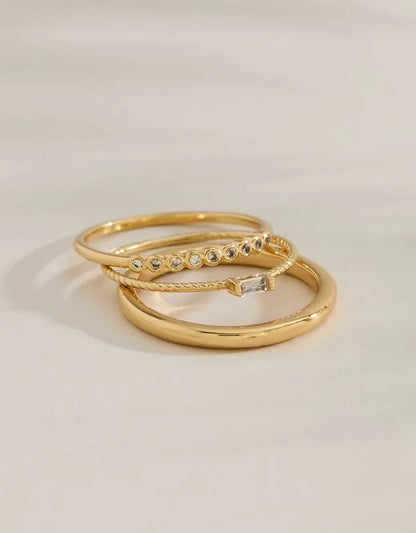 AE Keepers Collection 14K Gold Plated Ring 3-Pack