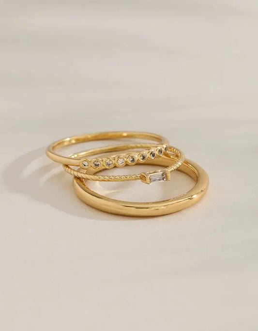 AE Keepers Collection 14K Gold Plated Ring 3-Pack