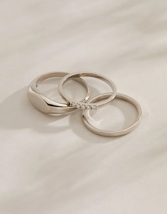 AE Keepers Collection Platinum Plated Ring 3-Pack