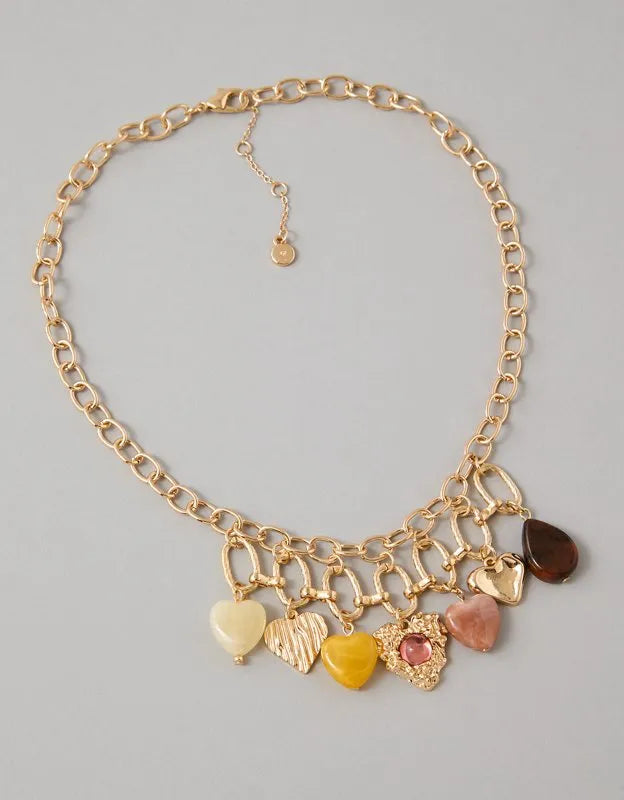 AE Heart Charm Necklace