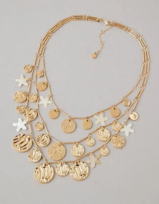 AE Coin & Flower Necklace