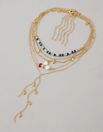 AE Red, White & Blue Necklaces 5-Pack