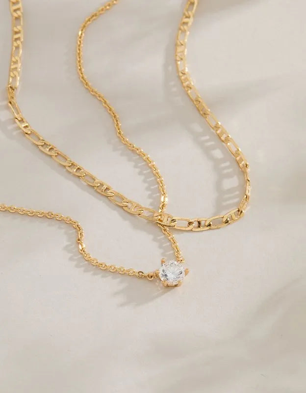 AE Keepers Collection 14K Gold Plated Necklace 2-Pack