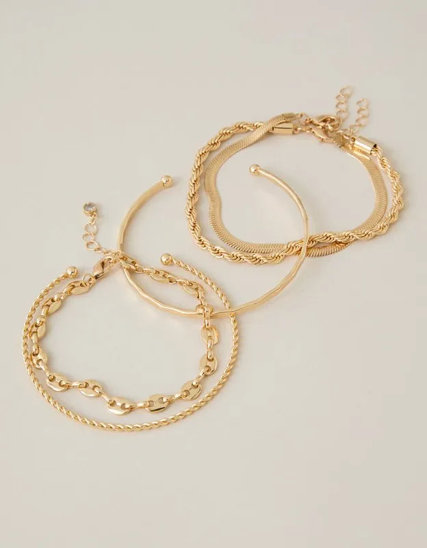AEO Chain & Cuff Bracelet 5-Pack