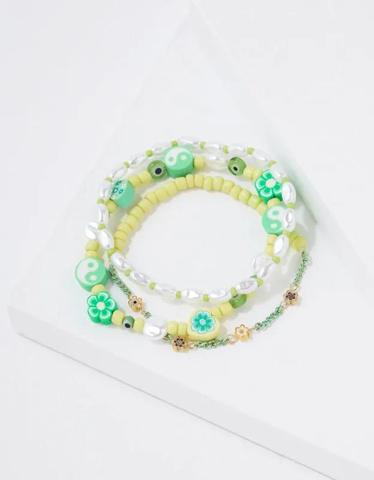 AEO Green Charm Bracelet 3-Pack