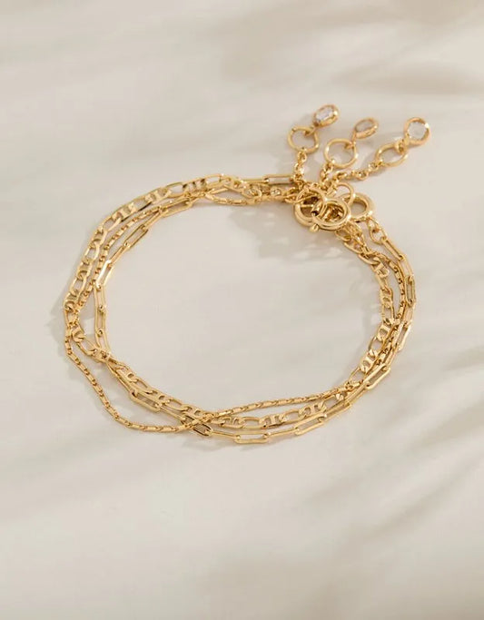AE Keepers Collection 14K Gold Plated Bracelet 3-Pack