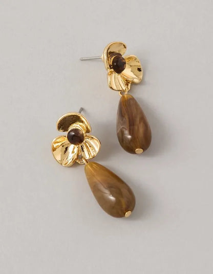 AE Brown Floral Earring