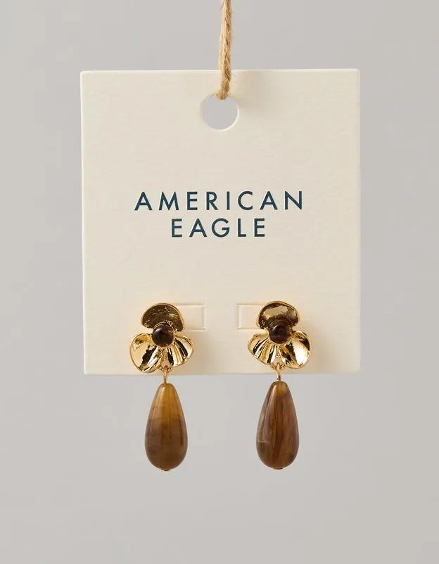 AE Brown Floral Earring