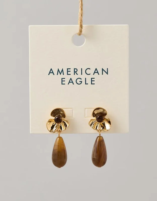 AE Brown Floral Earring