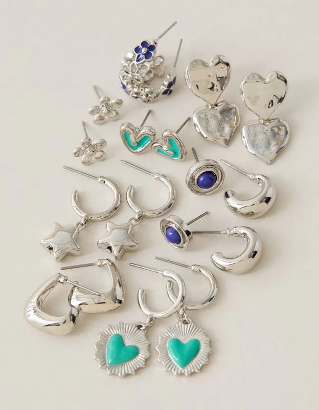 AEO Blue & Metallic Earring 9-Pack