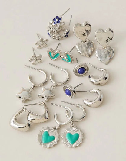 AEO Blue & Metallic Earring 9-Pack