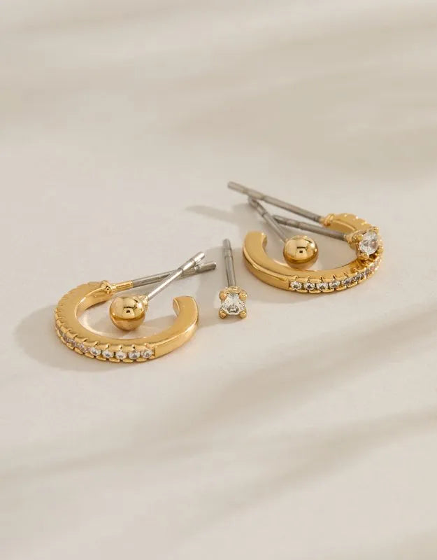 AE Keepers Collection 14K Gold Plated Earrings 3-Pack