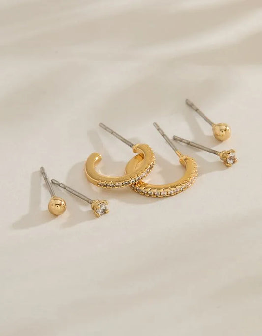 AE Keepers Collection 14K Gold Plated Earrings 3-Pack