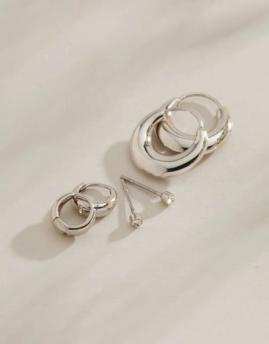 AE Keepers Collection Platinum Plated Earrings 3-Pack