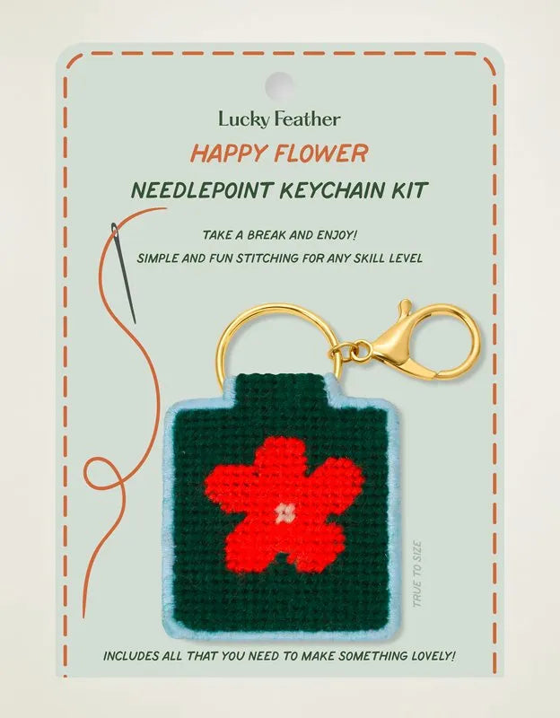 Lucky Feather Happy Feather Needlepoint Keychain Kit