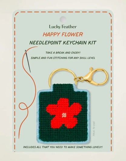 Lucky Feather Happy Feather Needlepoint Keychain Kit