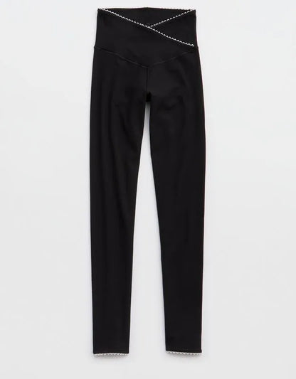 OFFLINE By Aerie Real Me XTRA Ribbed Picot Trim Crossover Legging