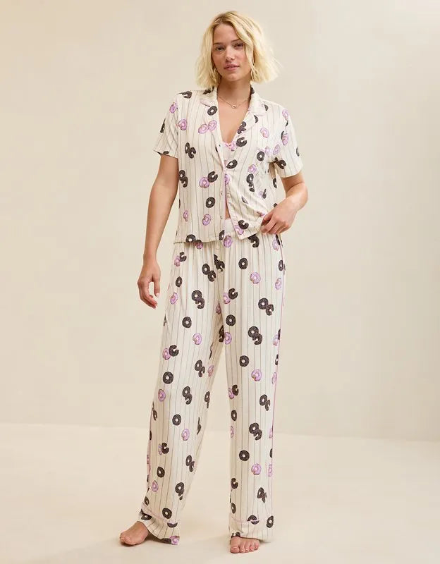 OVERSLEPT by Aerie Real Soft® Piping PJ Pant
