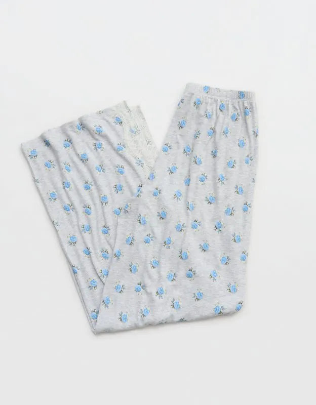 OVERSLEPT by Aerie Real Soft® Ribbed Trouser PJ