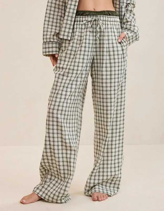 OVERSLEPT by Aerie Seersucker Trouser Pant
