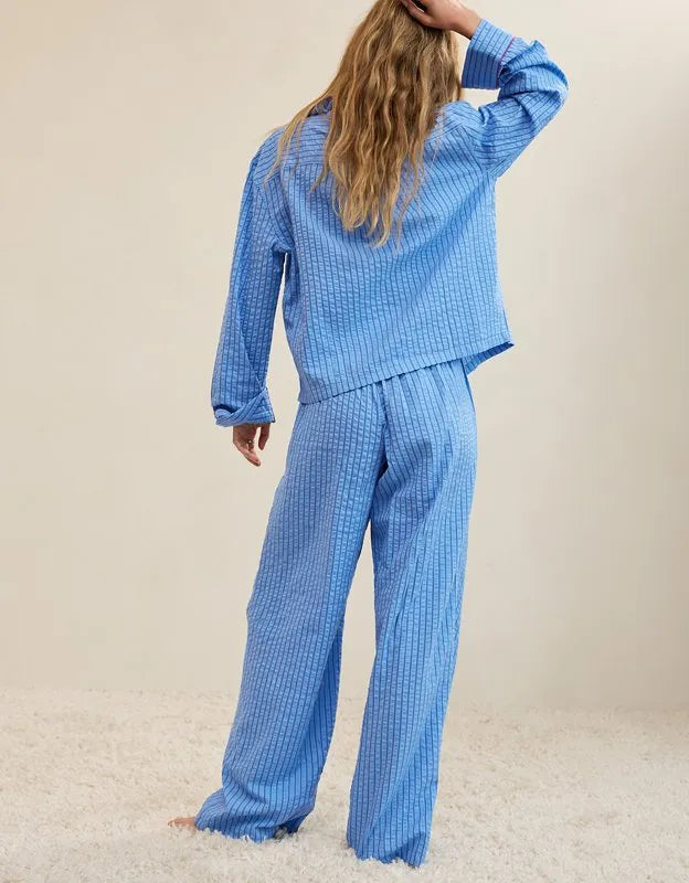 OVERSLEPT by Aerie Seersucker Trouser Pant