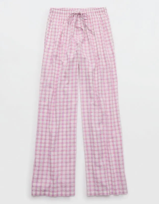 OVERSLEPT by Aerie Seersucker Trouser Pant