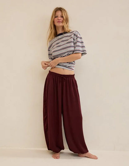 OVERSLEPT by Aerie Liquid Satin Balloon Pant