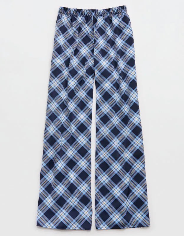 OVERSLEPT by Aerie Liquid Satin Wide Leg Pant