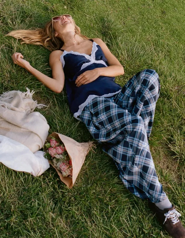 OVERSLEPT by Aerie Liquid Satin Wide Leg Pant
