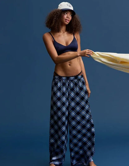 OVERSLEPT by Aerie Liquid Satin Wide Leg Pant