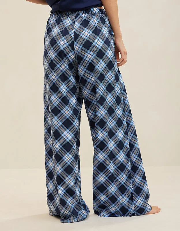 OVERSLEPT by Aerie Liquid Satin Wide Leg Pant