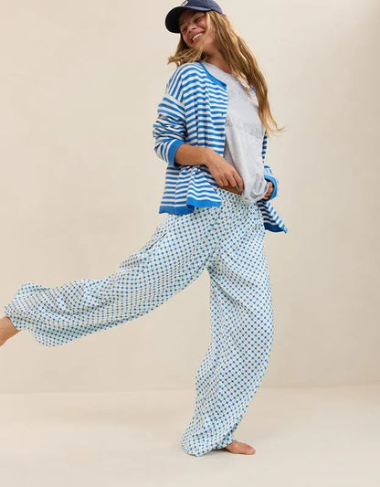 OVERSLEPT by Aerie Liquid Satin Wide Leg Pant