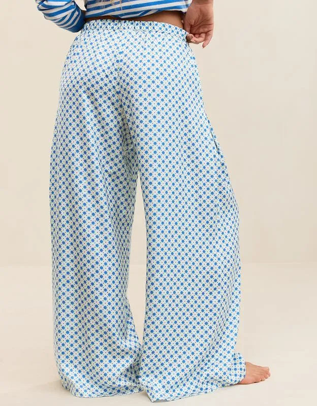 OVERSLEPT by Aerie Liquid Satin Wide Leg Pant