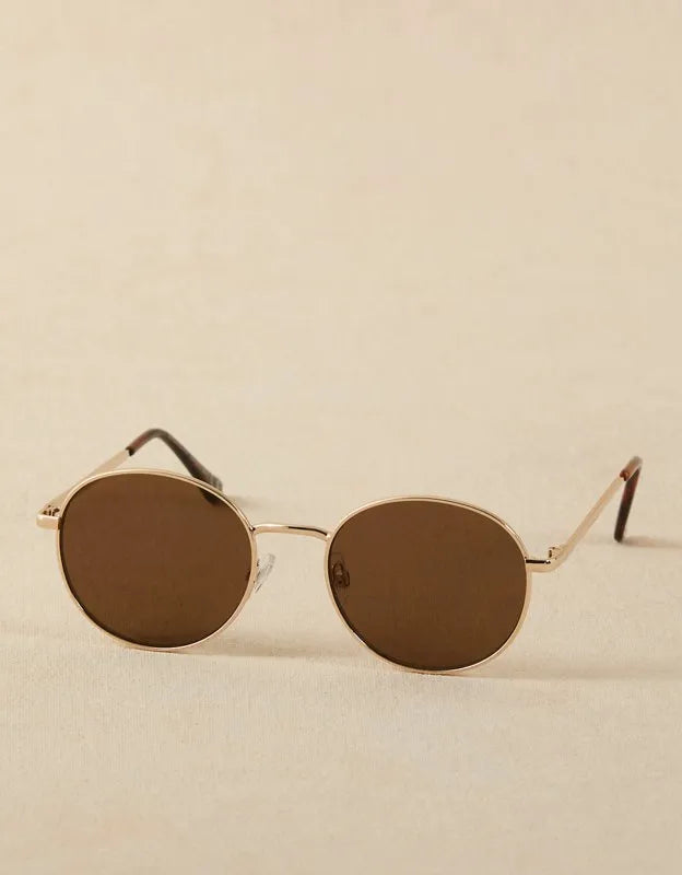 AE Retro Round Brown Sunglasses