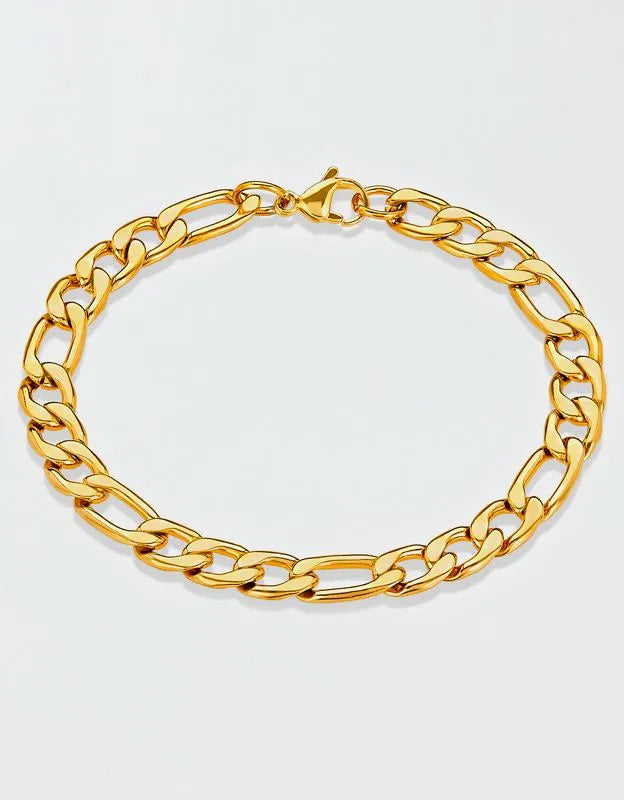 West Coast Jewelry Stainless Steel 8mm Figaro Chain Bracelet