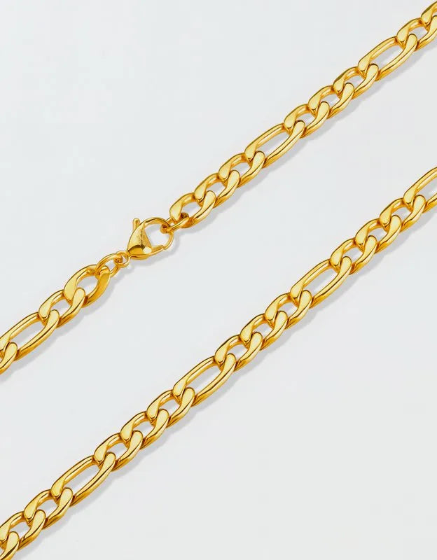 West Coast Jewelry Polished Stainless Steel Figaro Chain Necklace