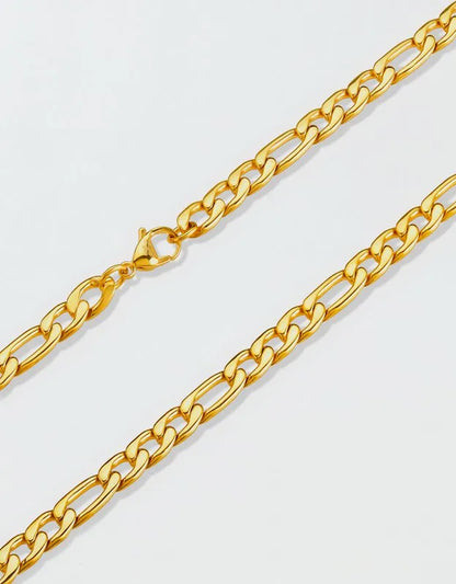 West Coast Jewelry Polished Stainless Steel Figaro Chain Necklace