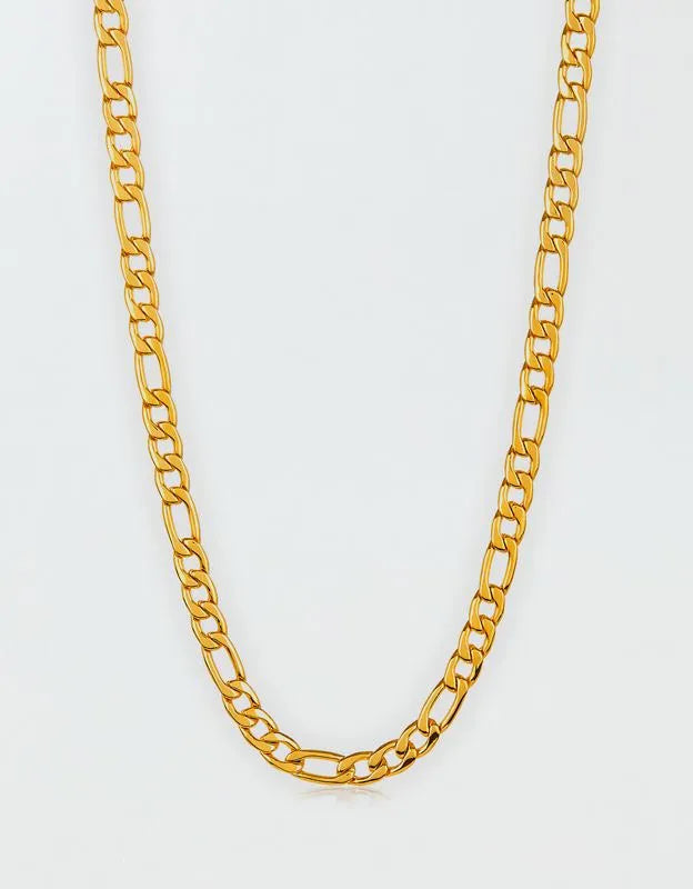 West Coast Jewelry Polished Stainless Steel Figaro Chain Necklace