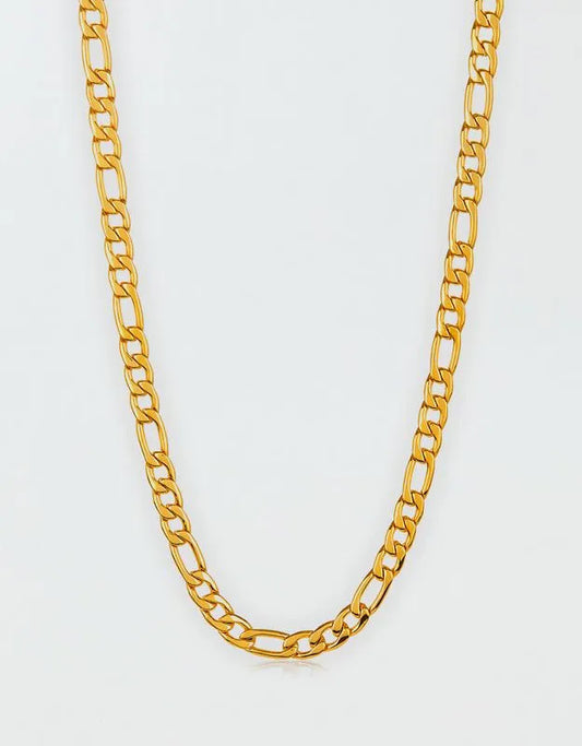West Coast Jewelry Polished Stainless Steel Figaro Chain Necklace