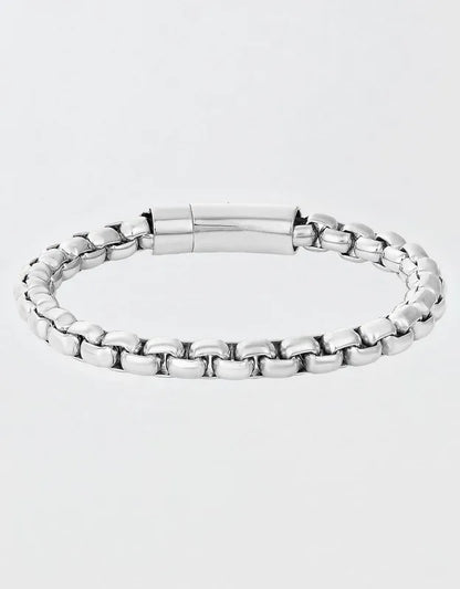 West Coast Jewelry Men's Polished Box Chain Cuff Bracelet