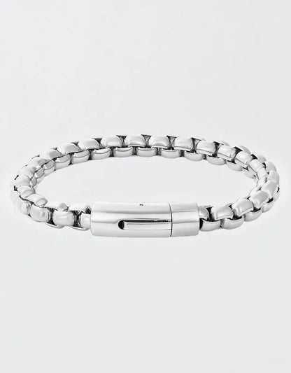 West Coast Jewelry Men's Polished Box Chain Cuff Bracelet