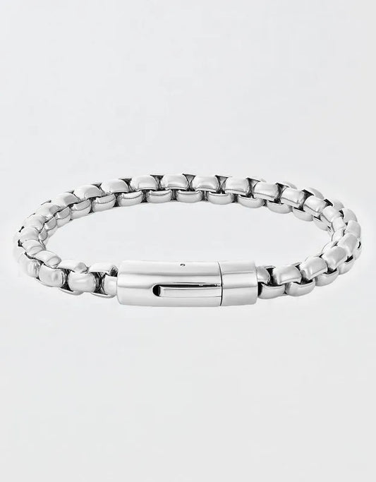 West Coast Jewelry Men's Polished Box Chain Cuff Bracelet