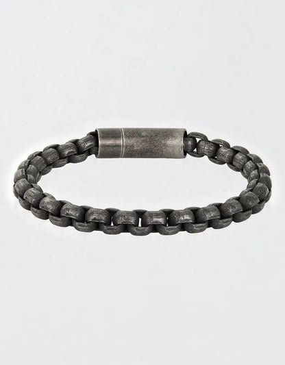 West Coast Jewelry Men's Box Chain Cuff Gunmetal Steel Bracelet